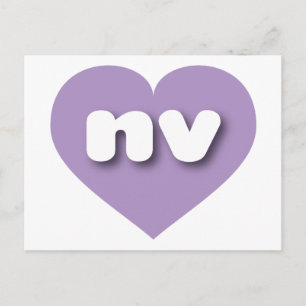 Carte Postale Nevada lavande coeur - I love nv