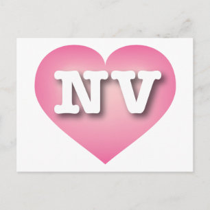 Carte Postale Nevada Pink Fade Heart - J'aime NV