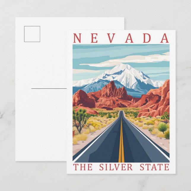 Carte Postale Nevada the Silver State USA Travel Place (Devant / Derrière)