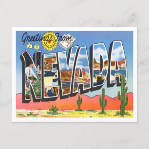 Carte postale Nevada Vintage Big Letters