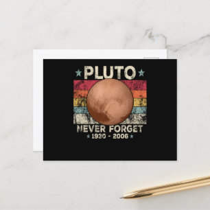 Carte Postale Never Forget Pluto Retro Space Science