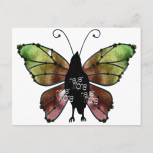 Carte Postale Nevermore x3 Butterfly Raven