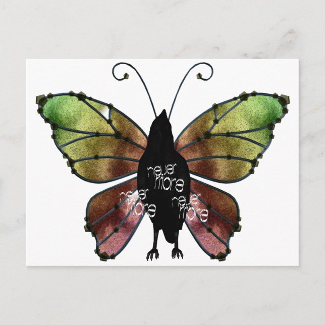 Carte Postale Nevermore x3 Butterfly Raven (Devant)