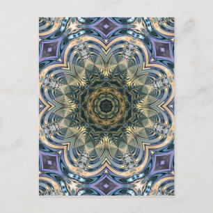Carte Postale New Age Bohemian Yoga Bleu Purple Mandala