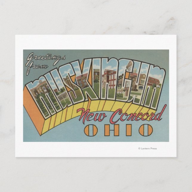 Carte Postale New Concord, Ohio - Comté de Muskingum (Devant)
