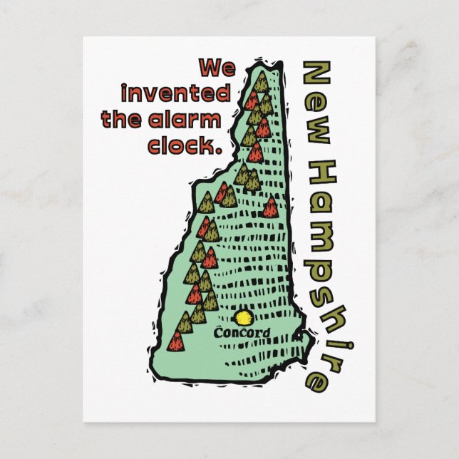 Carte Postale New Hampshire NH Motto ~ Nous Avons Inventé L'Alar (Devant)
