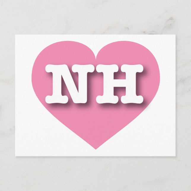 Carte Postale New Hampshire Pink Heart - J'aime NH (Devant)