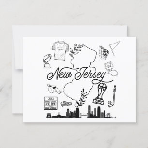 Carte postale New Jersey Sports Icons.