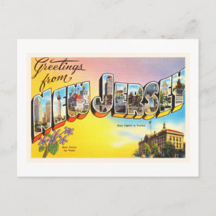Carte postale New Jersey State NJ Old Vintage voya