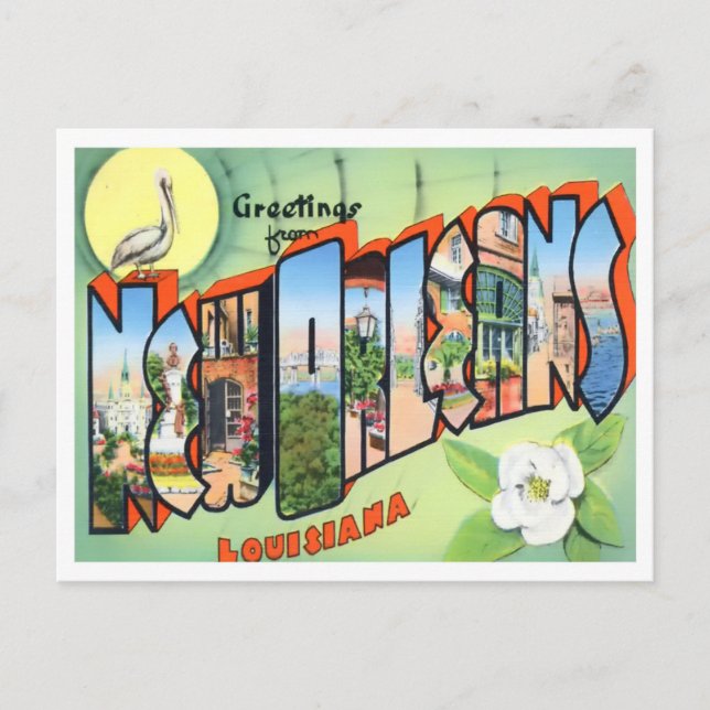 Carte postale New Orleans, Louisiane Big Letters (Devant)