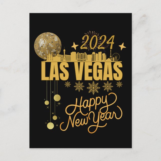 Carte Postale New YEar à Las Vegas Nevada Travel Matching NYE (Devant)