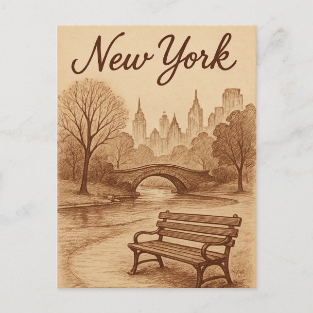 Carte Postale New York beige (Devant)