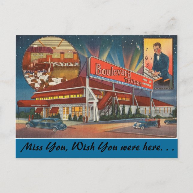Carte Postale New York, Boulevard Tavern, Supper Club (Devant)