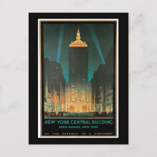 Carte Postale New York Central Building, février 1930