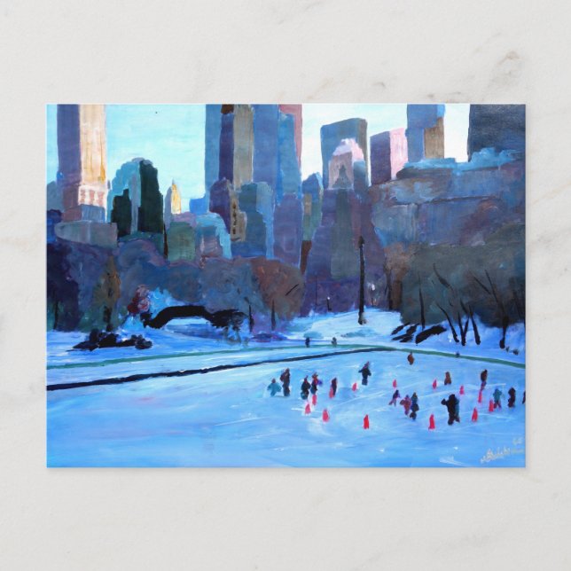 Carte Postale New York Central Park Glace Et Hiver À Manhattan (Devant)