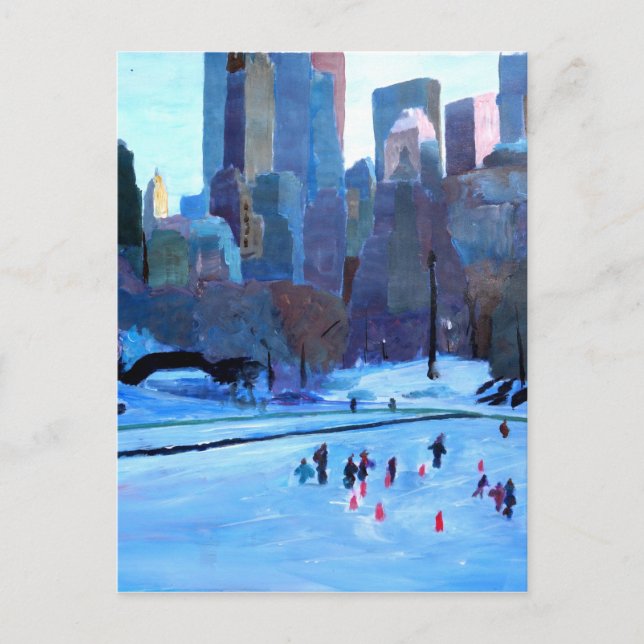 Carte Postale New York Central Park Glace Et Hiver À Manhattan (Devant)