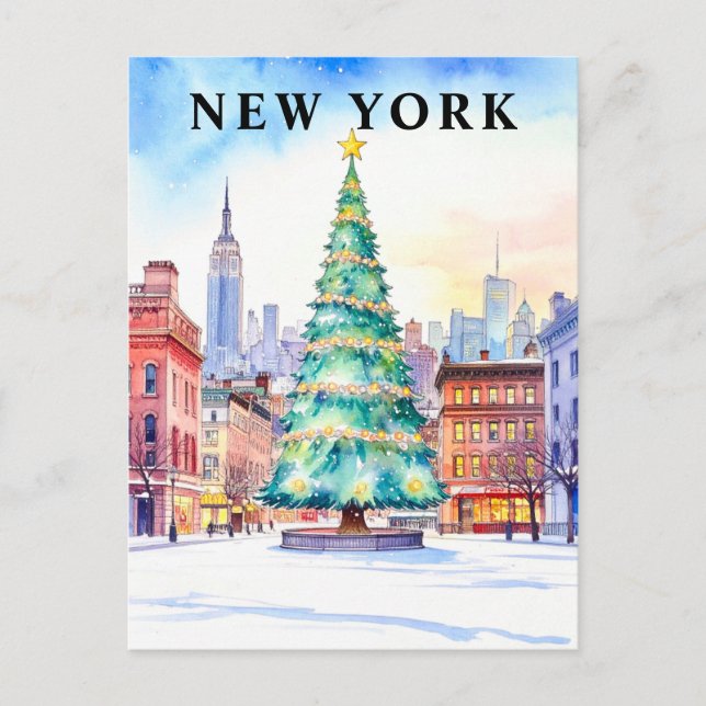 Carte Postale New York Christmas Tree Voyage d'hiver (Devant)
