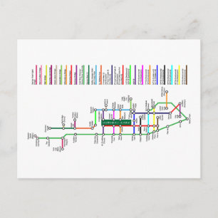 Carte Postale New York City Bike Map Postcard