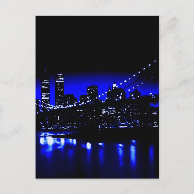 Carte Postale New York City en bleu (Devant)