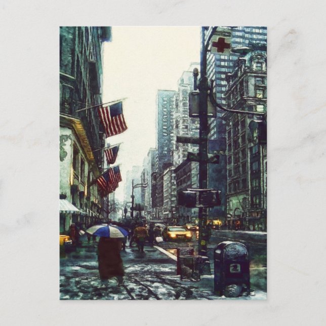 Carte Postale New York City en hiver (Devant)