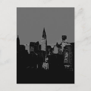 Carte postale New York City Grey Pop Art