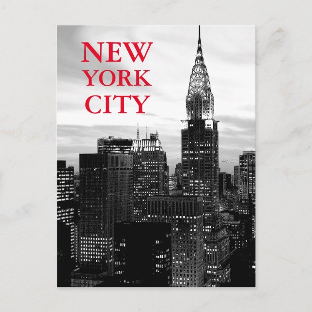 Carte Postale New York City noir et blanc (Devant)