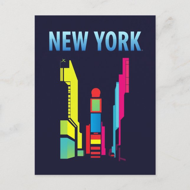 Carte Postale New York City Times Square Pop Art (Devant)
