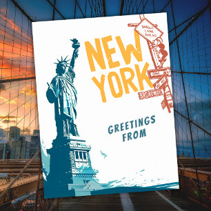 Carte Postale New York City USA Statue De La Liberté Voyage