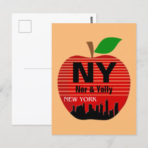 Carte Postale New York Custom Noms La Grosse Pomme