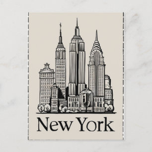 Carte Postale new york d'inspiration vintage