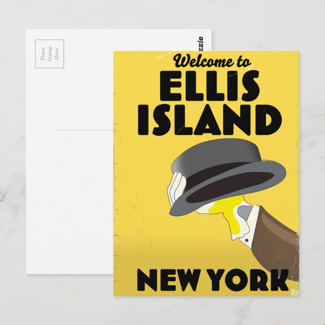 Carte Postale New York Ellis Island (Devant / Derrière)