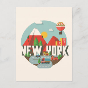 Carte Postale New York en design