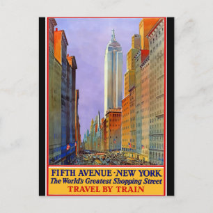 Carte Postale New York, Fifth Avenue, Poster vintage,