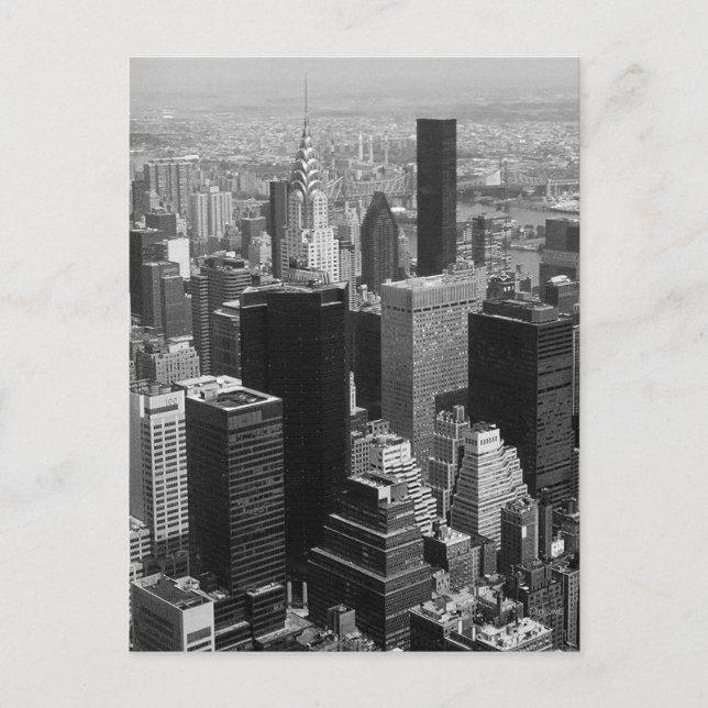 Carte Postale New York, Manhattan noir et blanc (Devant)