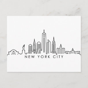 Carte Postale NEW YORK Manhatten USA City Skyline Silhouette