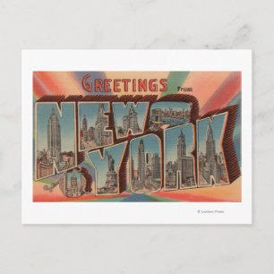 Carte Postale New York, New York - Grandes Lettres Scènes 2