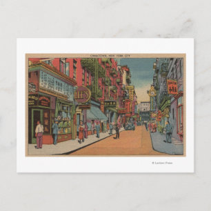 Carte Postale New York, NY - Vue sur Chinatown Shops