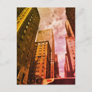 Carte Postale New York NYC couleur ville vintage