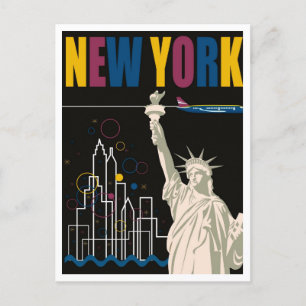 Carte Postale New York, Retro Travel