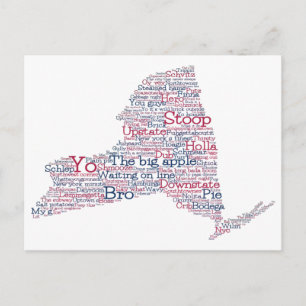 Carte postale New York USA Slang Word Art Map