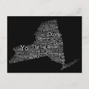 Carte postale New York USA Slang Word Art Map