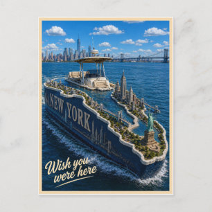 Carte Postale New York Wish You Were Here Série des États