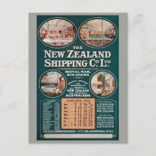 Carte Postale New Zealand Shipping Co. Poster vintage