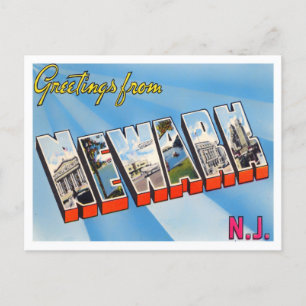 Carte postale Newark, New Jersey Big Letters