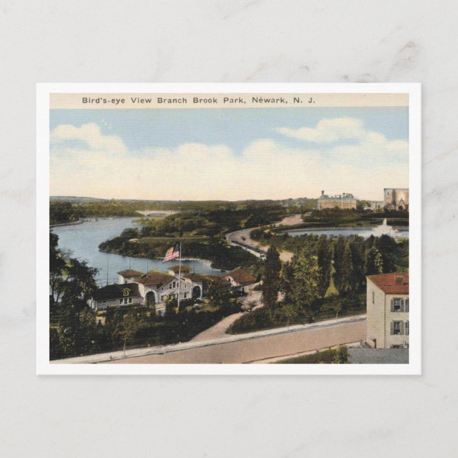 Carte Postale Newark NJ, Panorama Branch Brook Park 1920 (Devant)