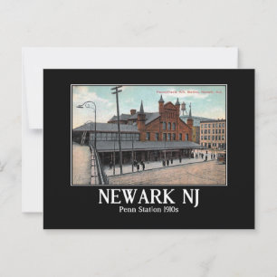 Carte Postale Newark NJ Penn Train Station 1910