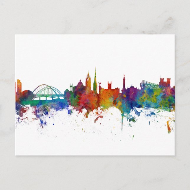 Carte Postale Newcastle Angleterre Skyline (Devant)