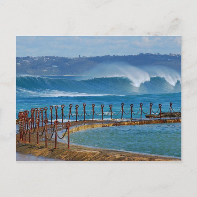 Carte Postale Newcastle Beach de la piscine canoë (Devant)