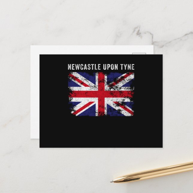 Carte Postale Newcastle Upon Tyne UK Drapeau Angleterre Souvenir (Devant/Arrière en situation)