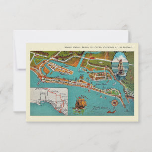 Carte postale Newport Harbour, 3,5 po x 5 po